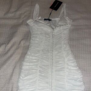 NWT pretty little thing hook and eye ruched dress